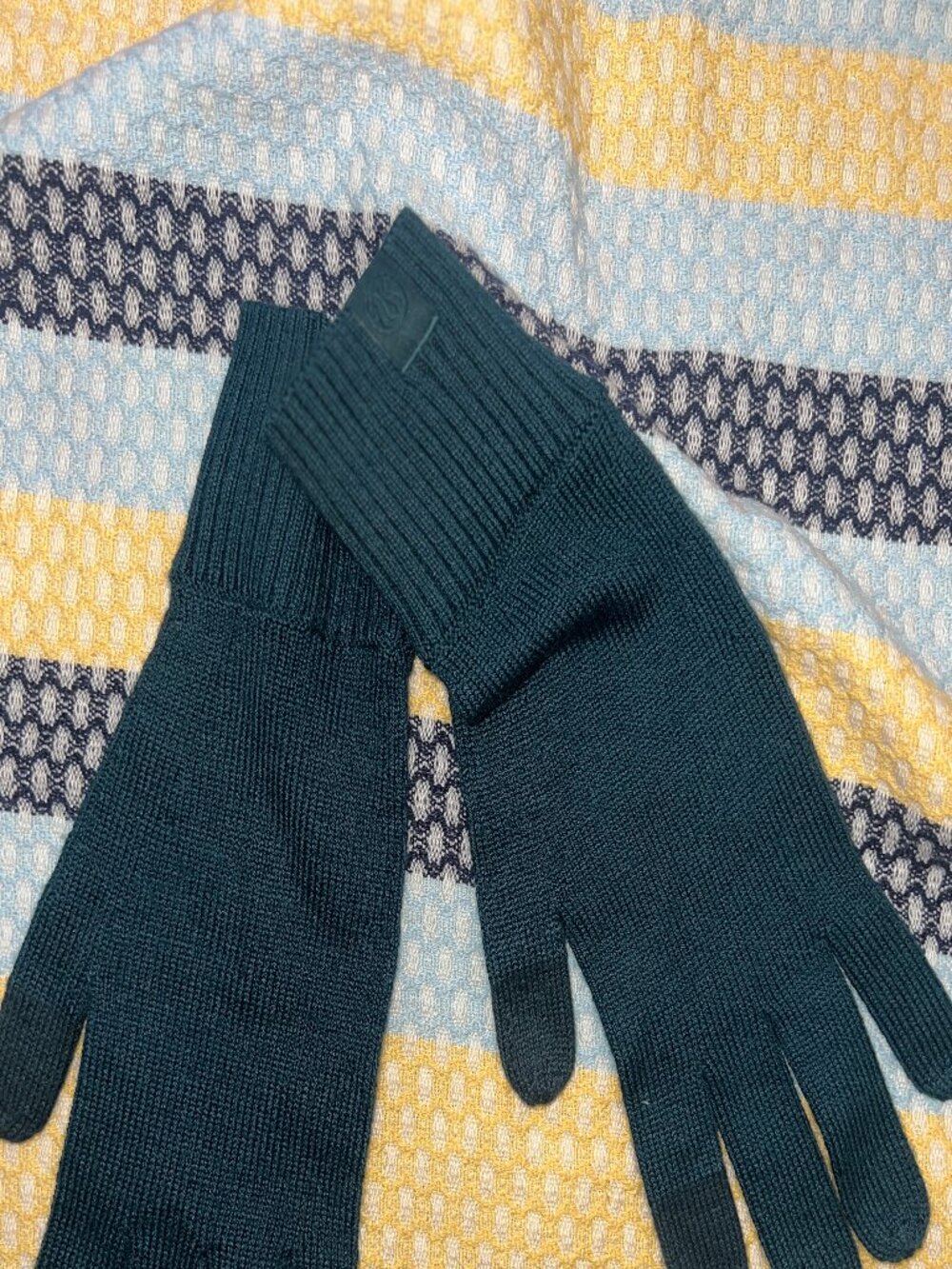 NWT Lululemon Warm Revelation Merino Wool Gloves Teal Blue Size S